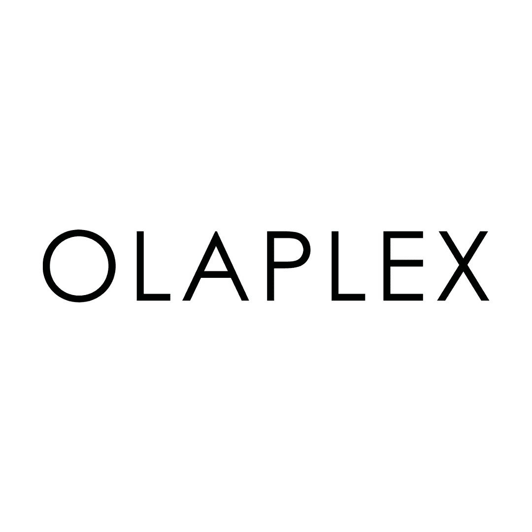 Olaplex logo in black font on a white background.